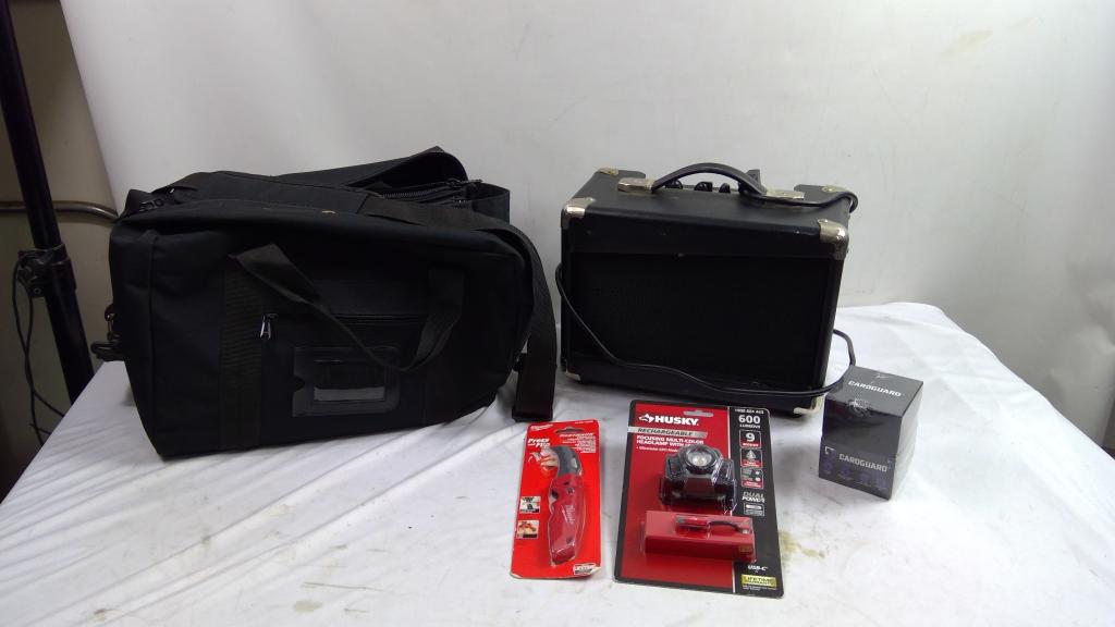 Esteban G-10 Guitar Amp, Sig Sauer Bag, Husky Multi-Color Headlamp, And More, 5 Pieces