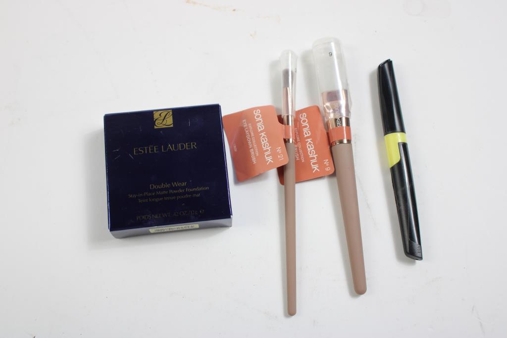 Estee Lauder Double Wear Foundation, Sonia Kashuk Brushes, 3 Pieces