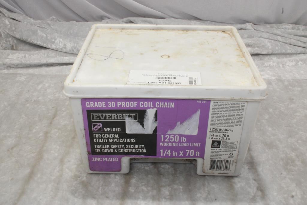 Everbilt 3/8 In. X 30 Ft. Grade 30 Galvanized Steel Proof Coil Chain