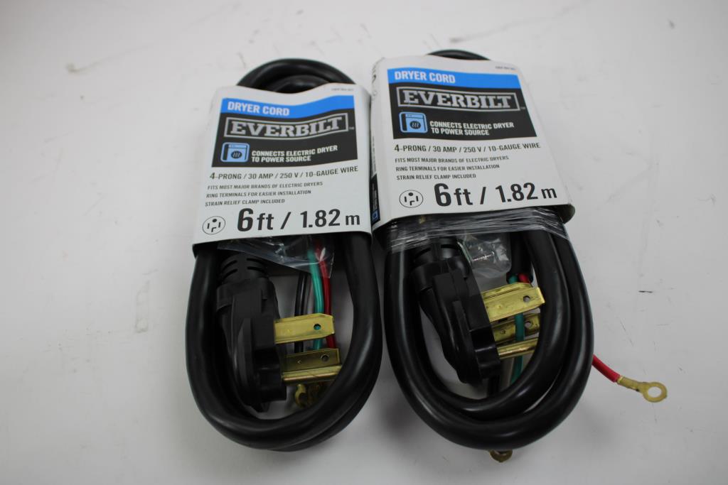 Everbilt Dryer Cord 6ft, 2 Pieces