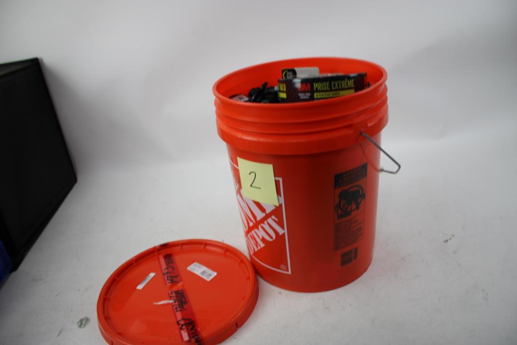 Everbilt Tarps, Tarp Clips, 3M Duct Tape, First Aid Kit And More In Home Depot Bucket