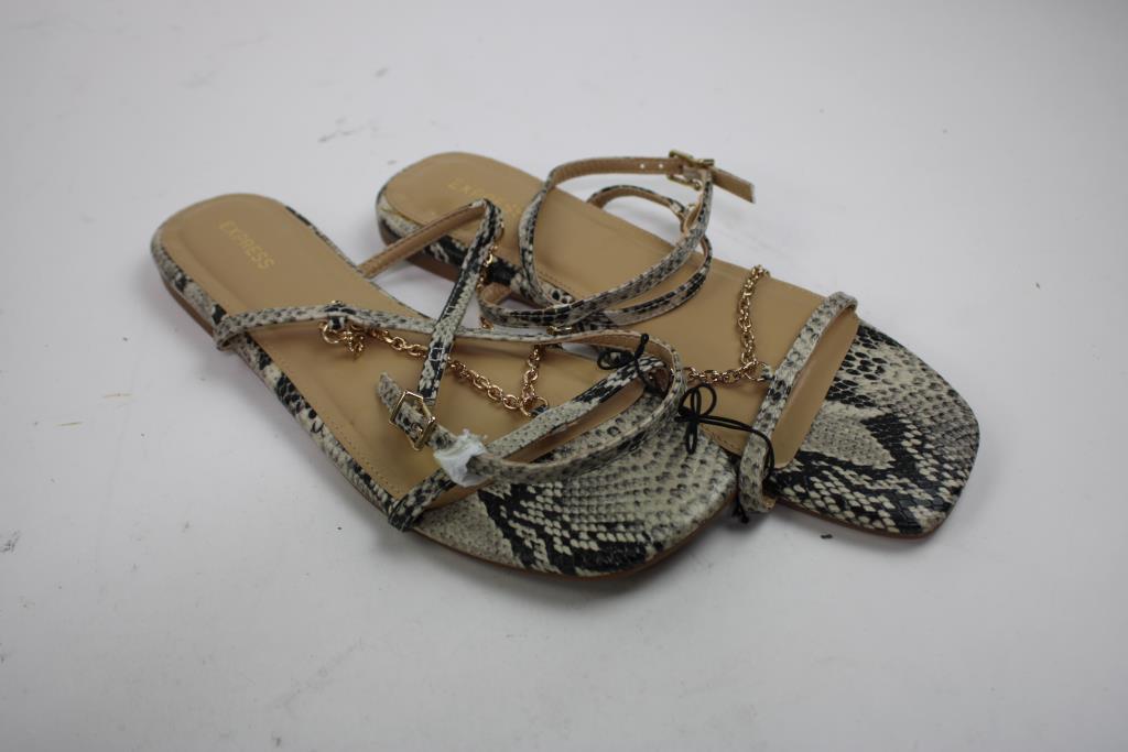 Express Black/White Sandals, Size 9