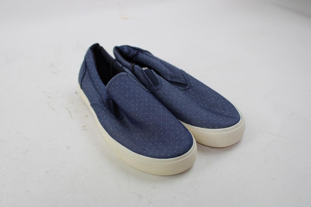 Express Blue Polka Dot Slip-On Shoes, Men's Size 9