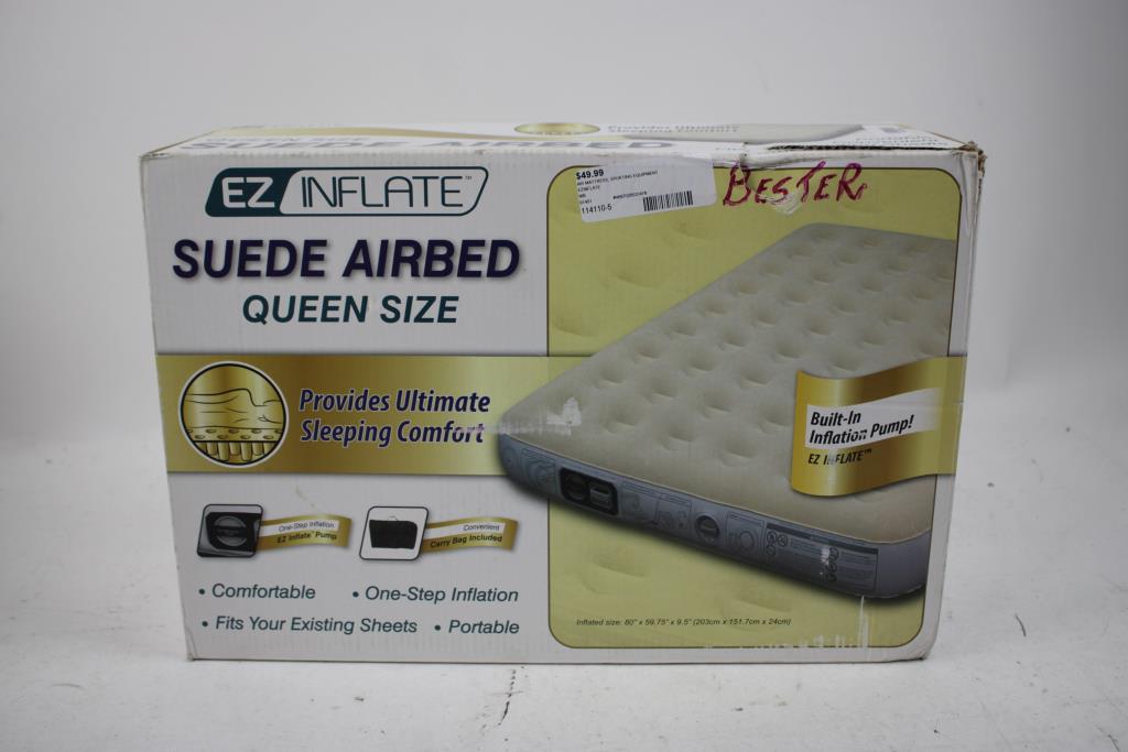 EZ Inflate Suede Airbed, Queen Size