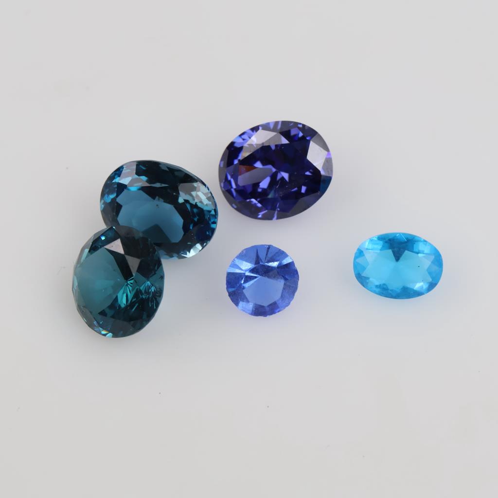 Faceted Loose Jewelry Craft Stones, 5 Stones