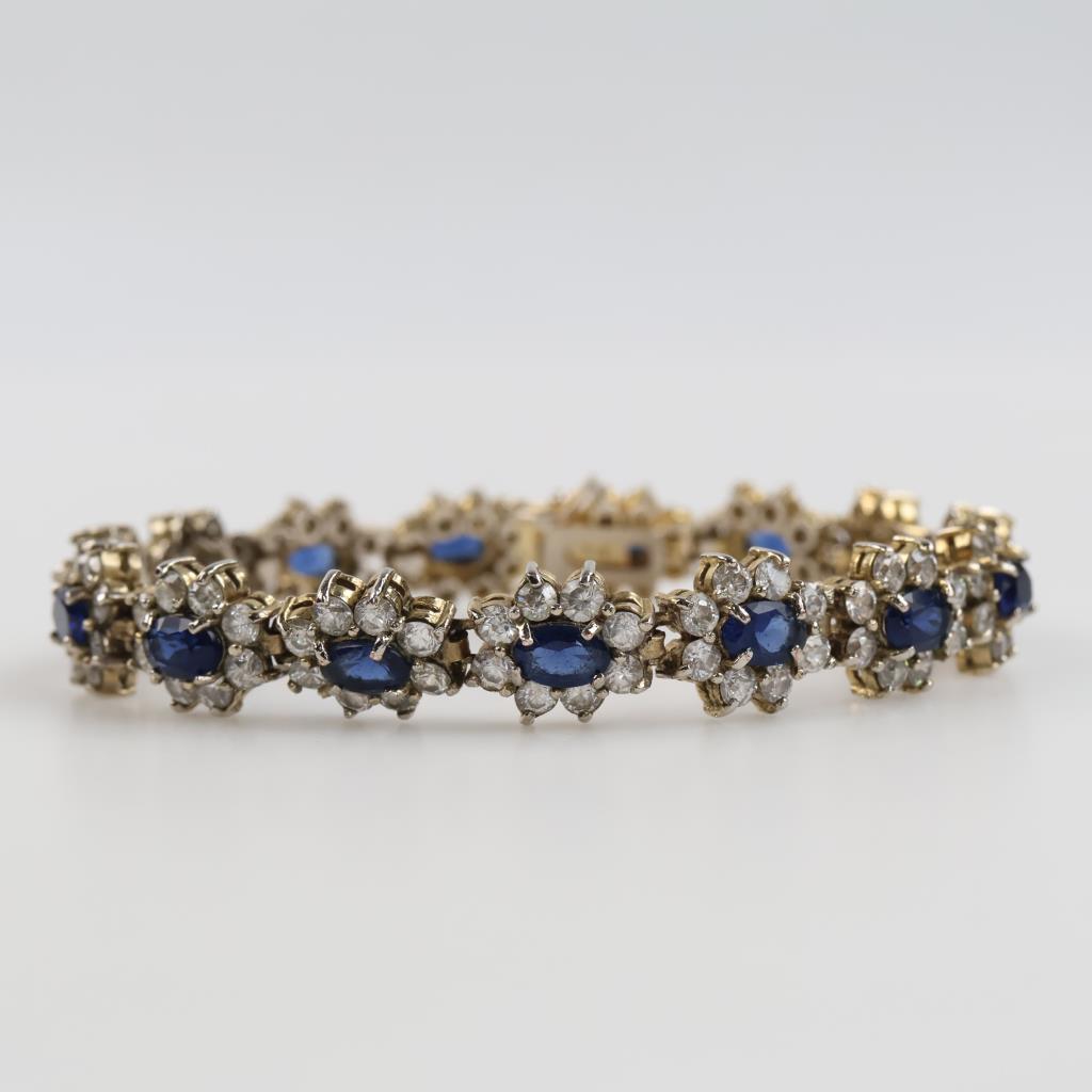 Fashion Blue And Clear Stone Bracelet