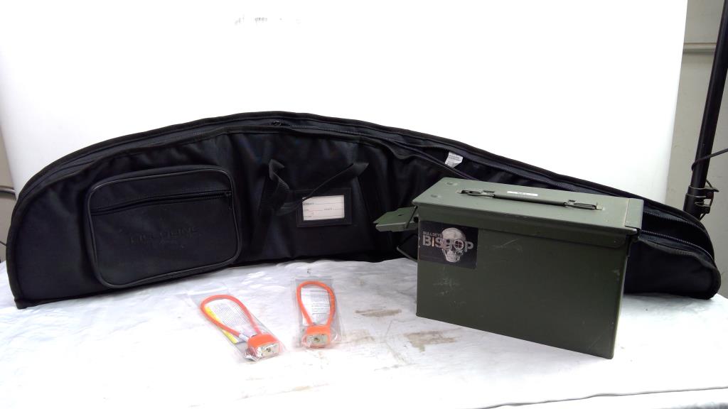 Fieldline Pro Series Rifle Case, Ammo Storage Box, And Cable Gun Locks, 4 Pieces