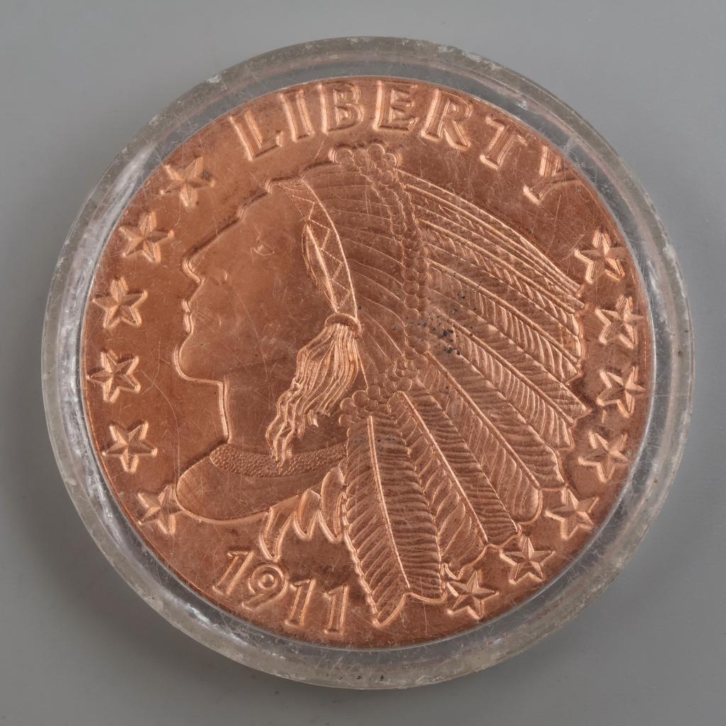 Fine Copper Indian Head 1oz Round