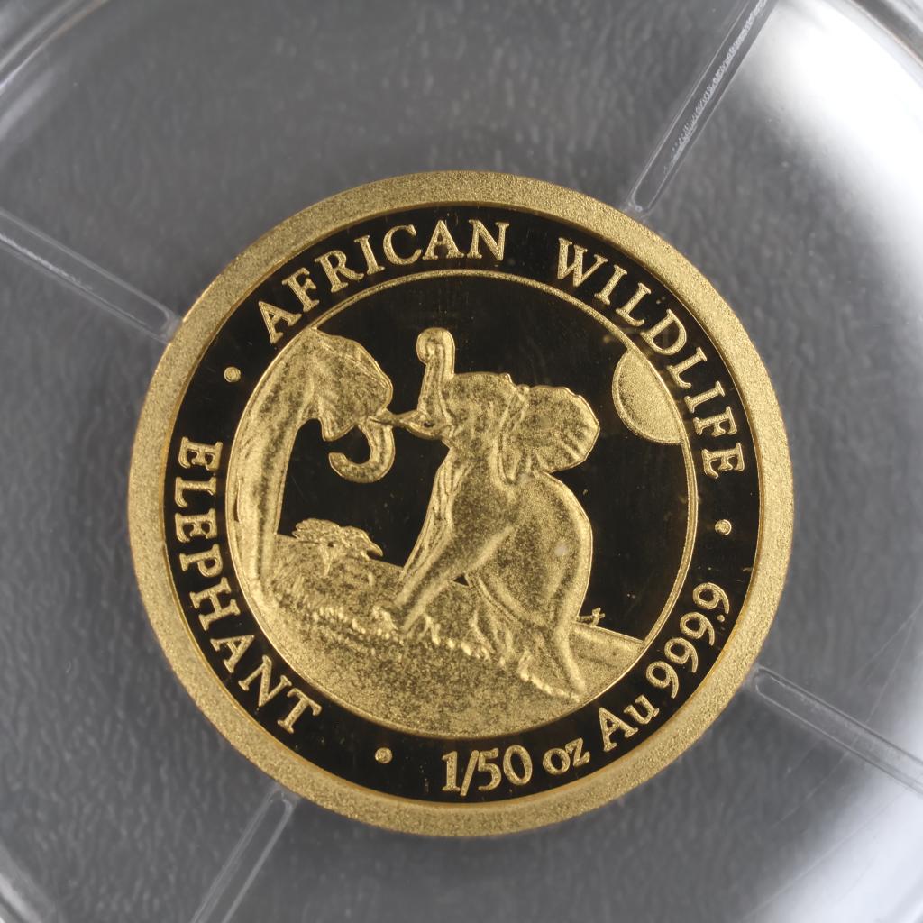 Fine Gold 2024 Somalia Gold Elephant 20 Shillings 1/50 Oz