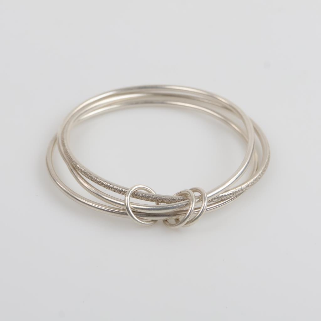 Fine Silver Three Bangle Bracelet