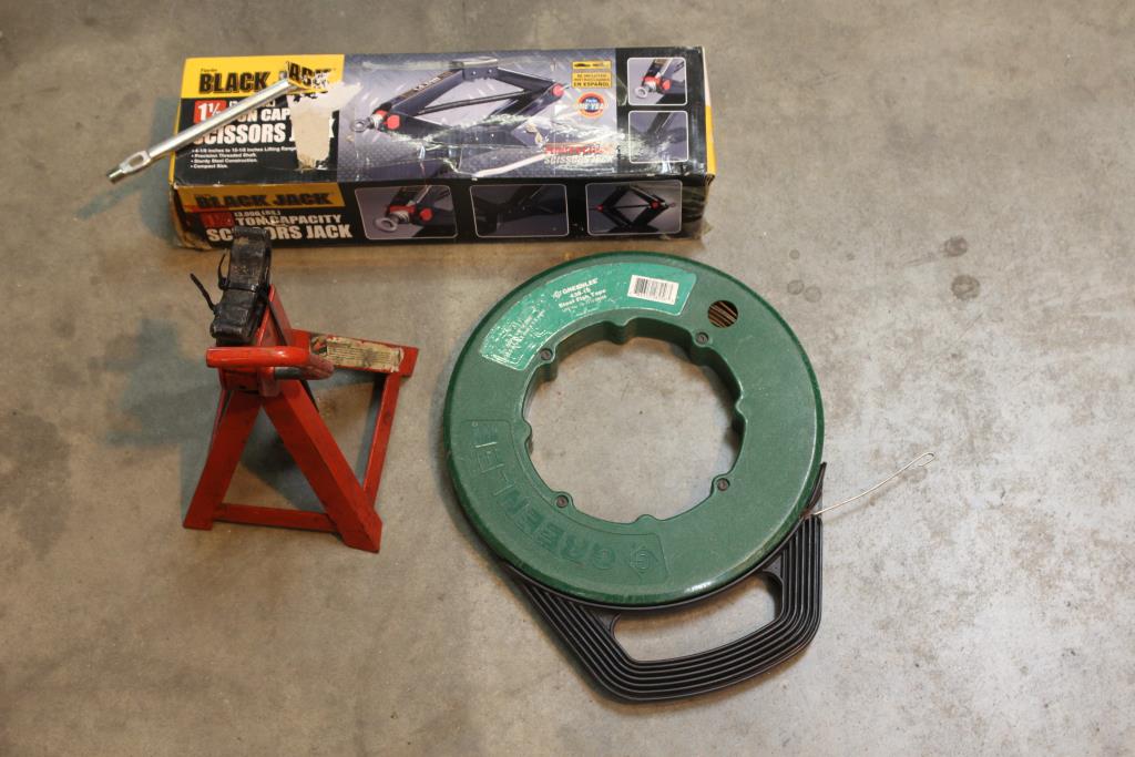 FineLine 2 Ton Jack Stand, Greenlee Steel Fish Tape And More Property