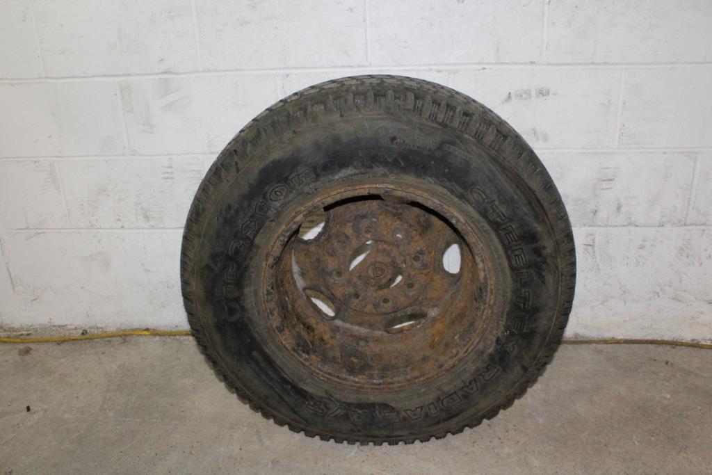 Firestone Steelex Radial Tire, On Rusted Rim Property Room