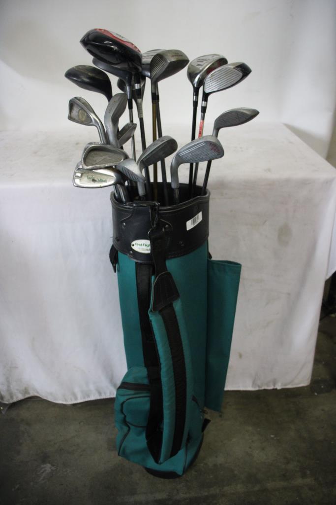 First Flight Golf Bag, 18+ Golf Clubs Property Room