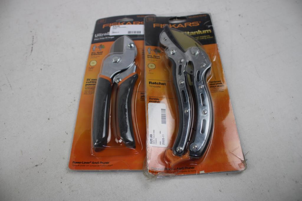 Fiskars Power-Level And Titanium Ratchet Anvil Pullers, 2 Pieces