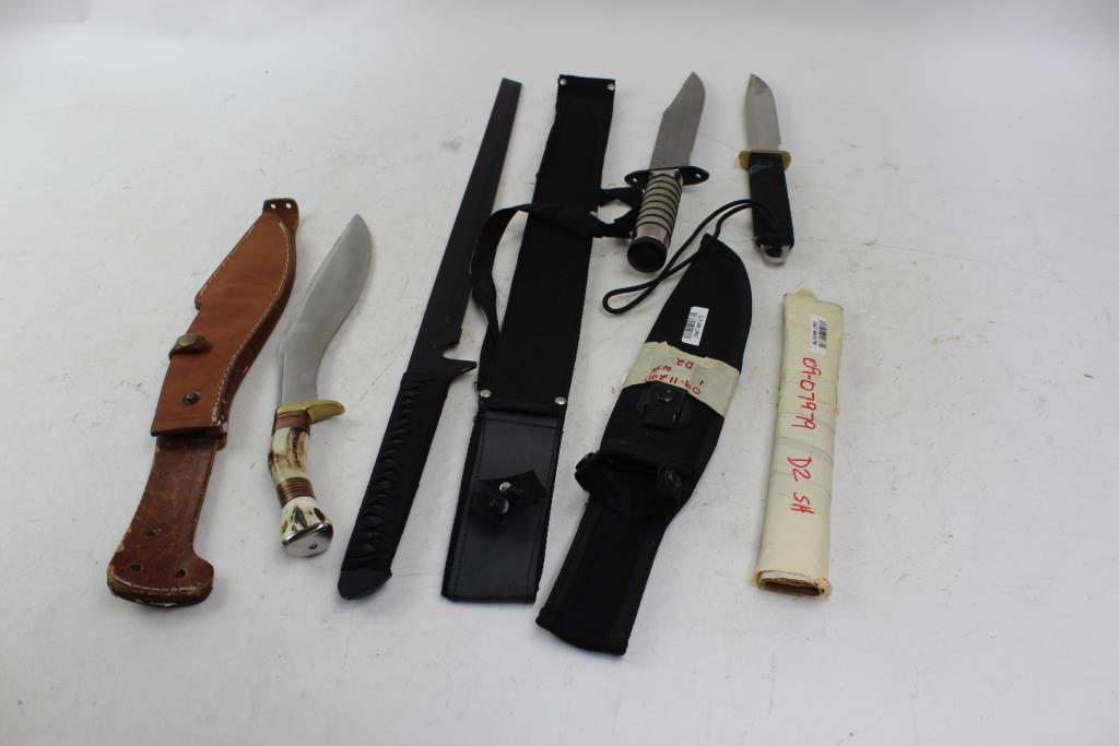 Fixed Blade Knives EK Commando, Blackjack Knives And More 4 Items