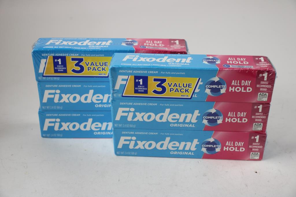 Fixodent Denture Adhesive Cream Value 3 Pack, 2 Pieces