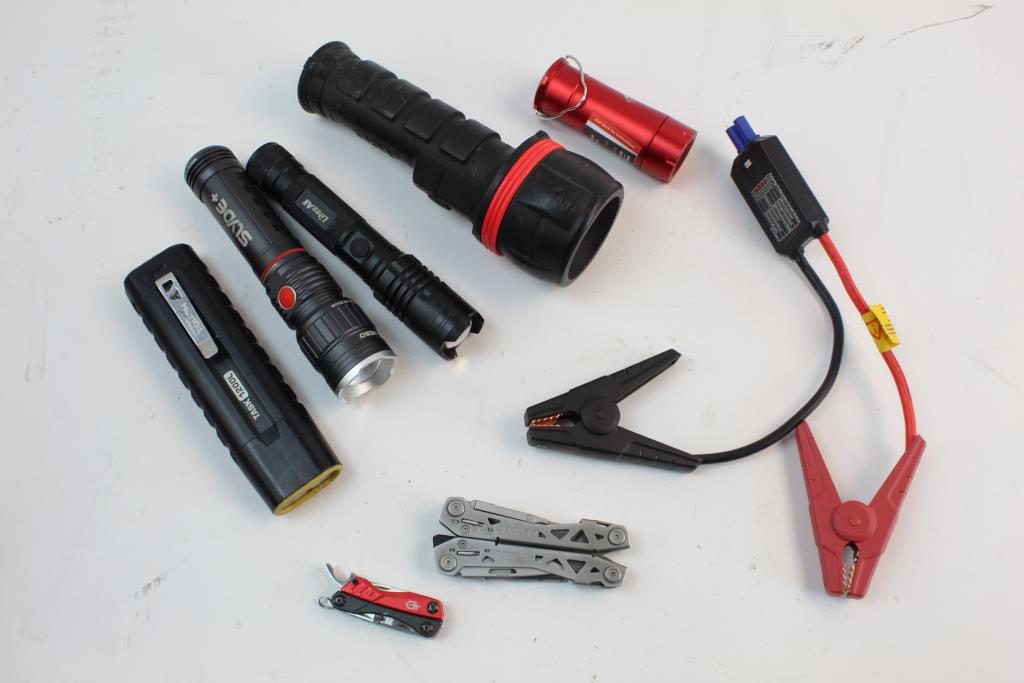 Flashlights, Knife, Jumper Cables Etc 7 Items Property Room