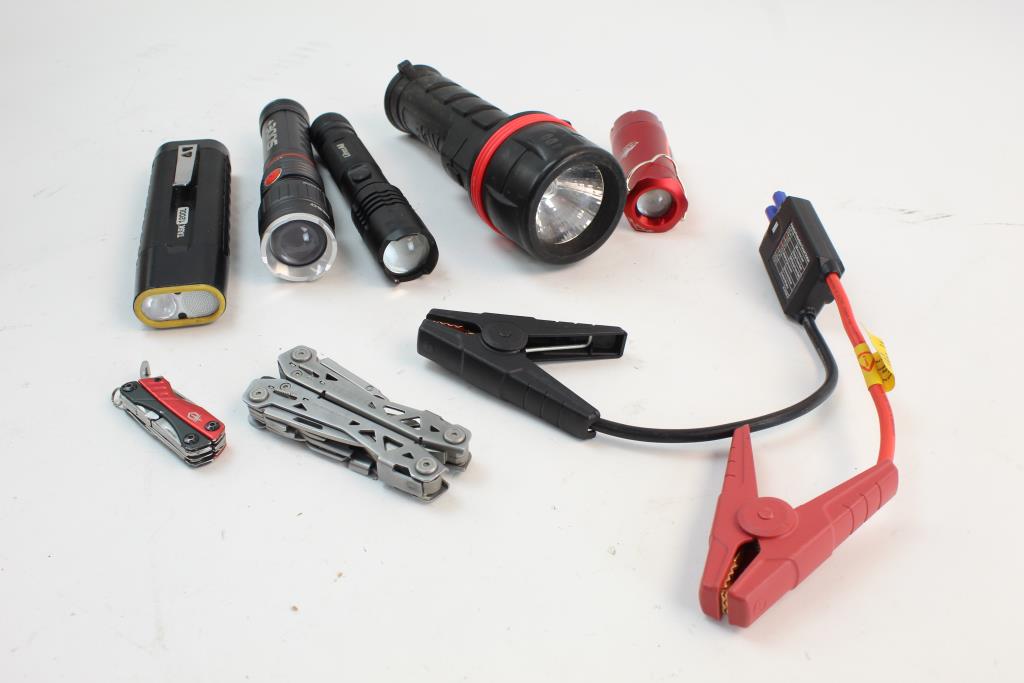 Flashlights, Knife, Jumper Cables Etc 7 Items Property Room