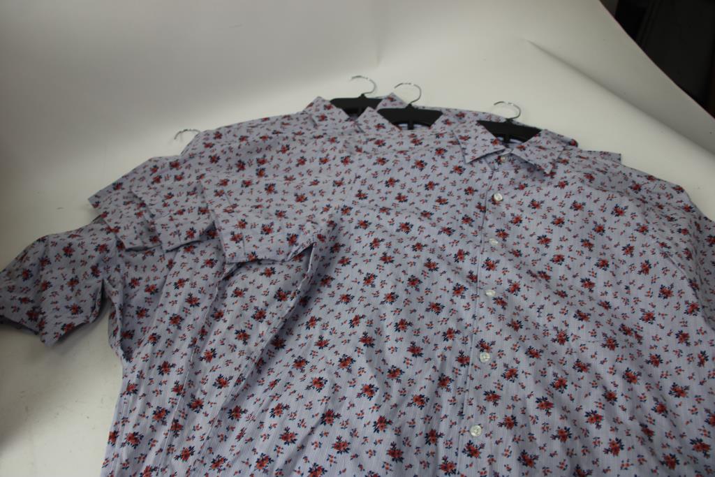 Floral Plaid Button-Ups, Small, Medium, Large, 3 Pieces