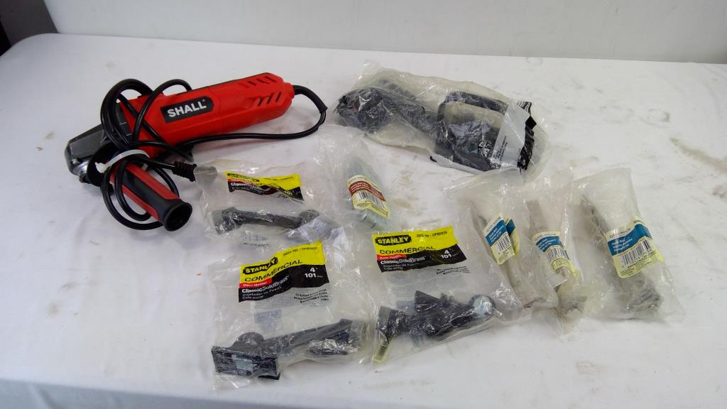 Flush Bolts, Door Holders, Swing Door Latch, Shall 4-1/2" Angle Grinder, Hasp, 9 Pieces