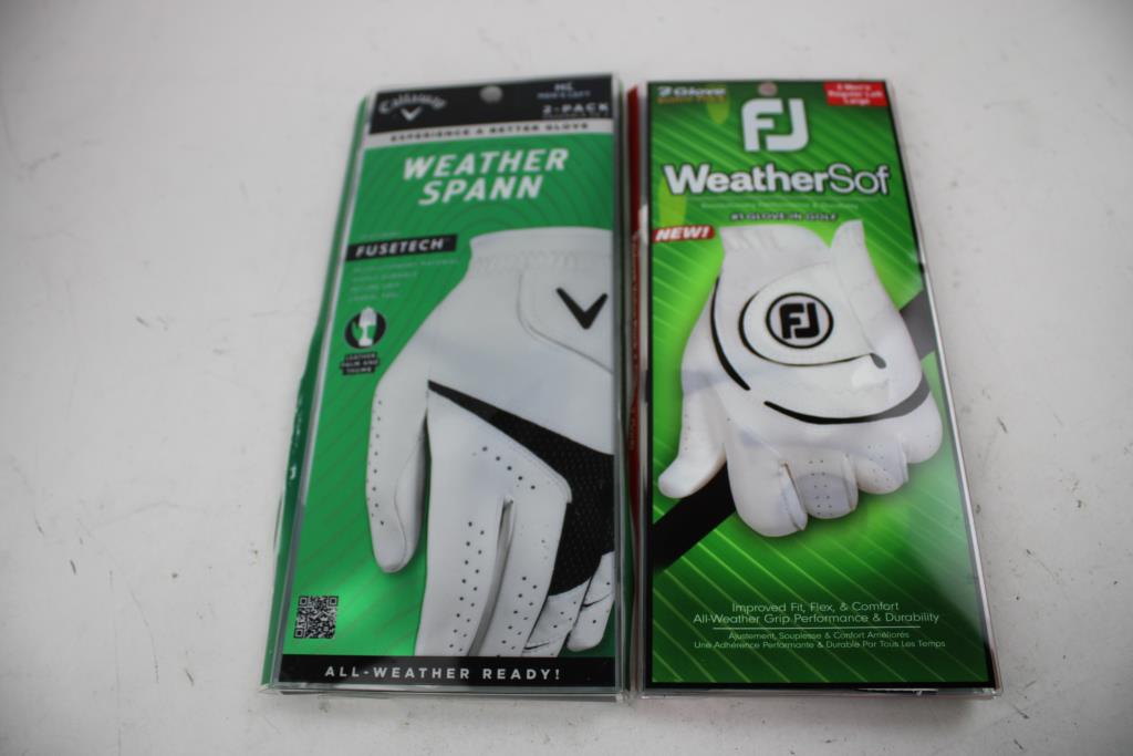 FootJoy WeatherSof, Callaway Weather Spann Men's Left Golf Gloves, 2 Pieces