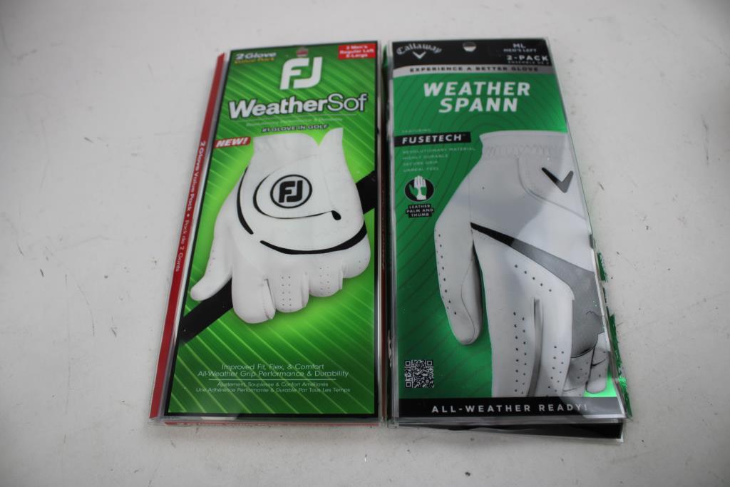 FootJoy WeatherSof XL, Callaway Weather Spann Men's M-L Left Golf Gloves, 2 Pieces