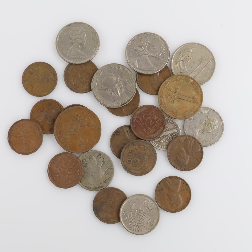 Foreign And US Currency, 18+ (Including 1 Silver)