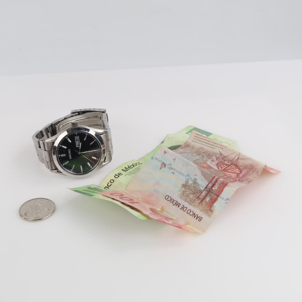 Foreign Currency And Watch, 4 Pieces