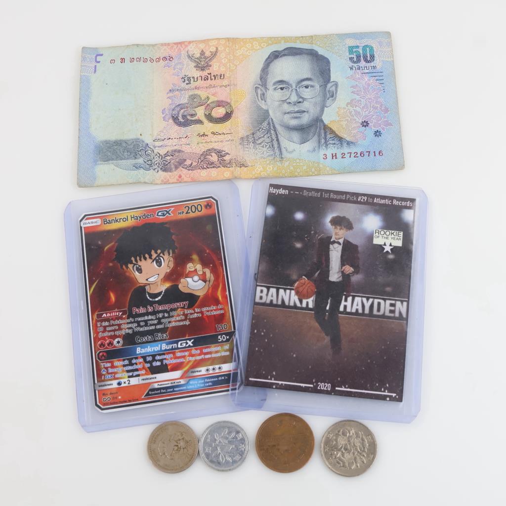 Foreign Currency With Bankrol Hayden Cards; 7 Pieces