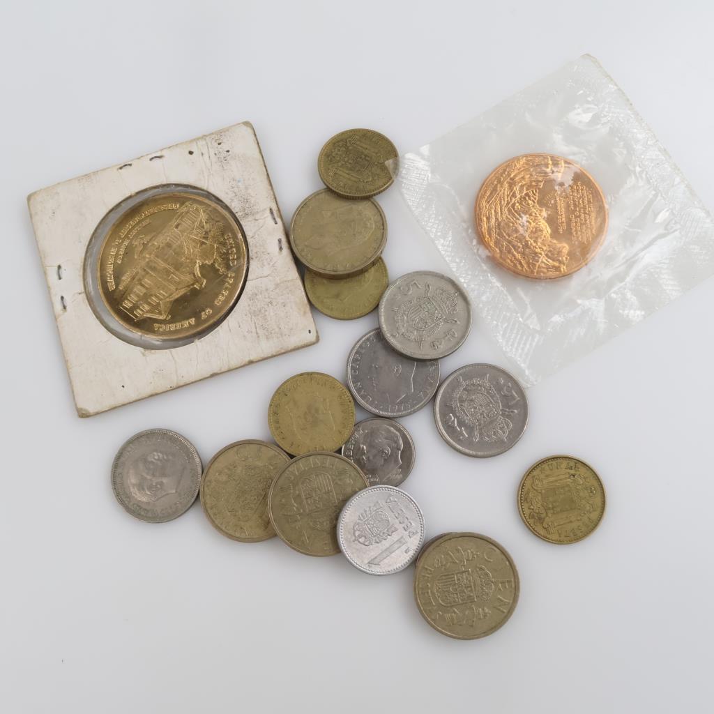 Foreign US Currency And Tokens, 14+ Pieces