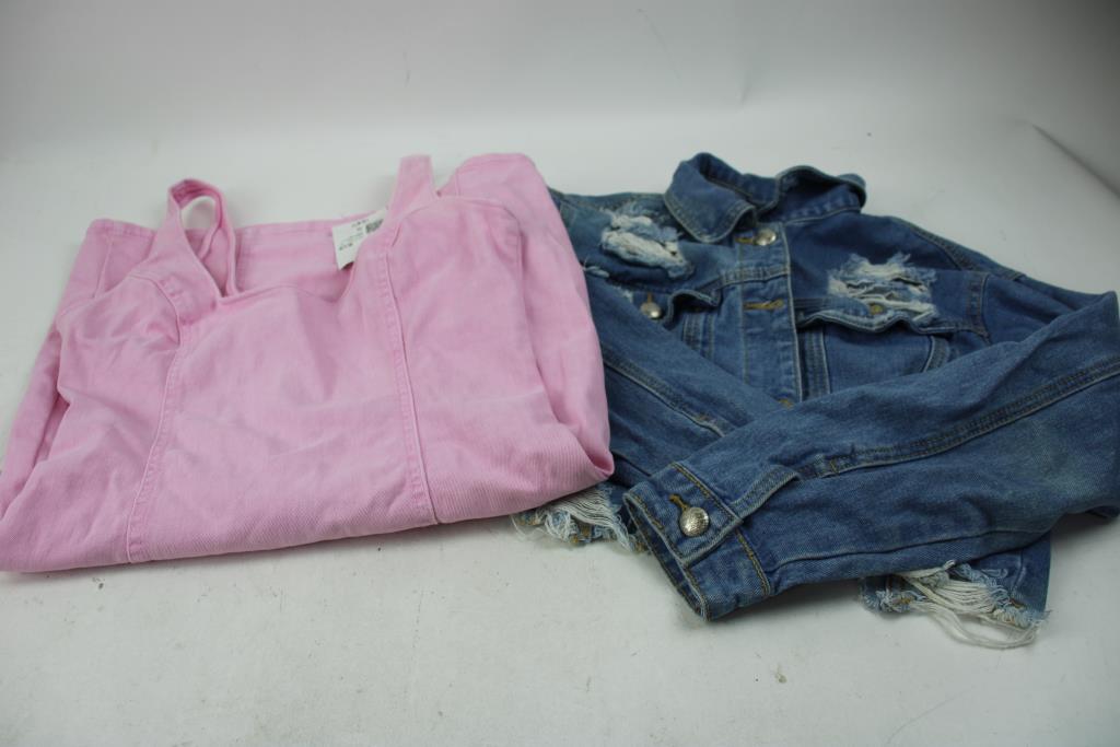 Forever 21, H&M Small Dresses, Sweater,  And Denim Jacket, 6 Pieces