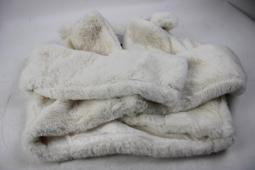 Forever 21 X Hello Kitty Jacket, And Cream Fur Cropped Coat, Size Small, 2 Pieces