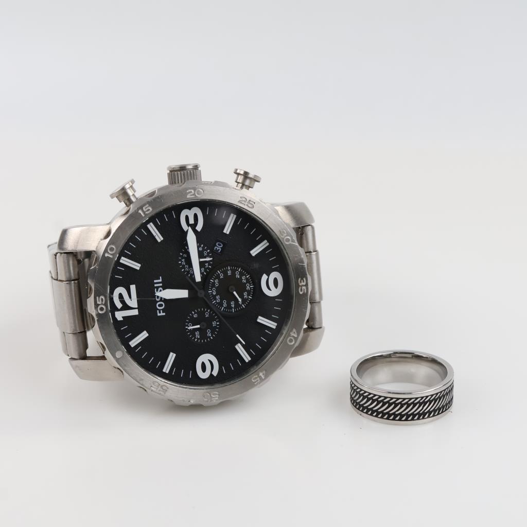 Fossil Watch With Fashion Ring, 2 Pieces