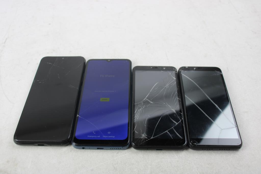 Foxx, Hotpepper, T-Mobile, Cloud Mobile Cell Phone Lot, 4 Pieces, Sold For Parts