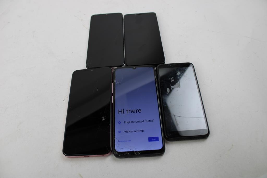 Foxx, PCD, Hotpepper, TCL Cell Phone Lot, 5 Pieces, Sold For Parts