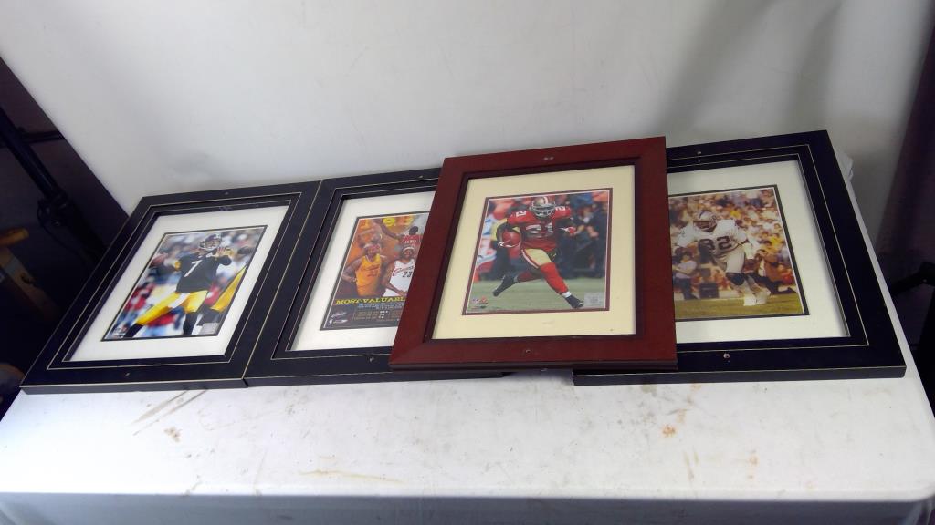 Framed 8x10 Lot, Lebron James, Jack Tatum, Ben Roethlisberger, Frank Gore