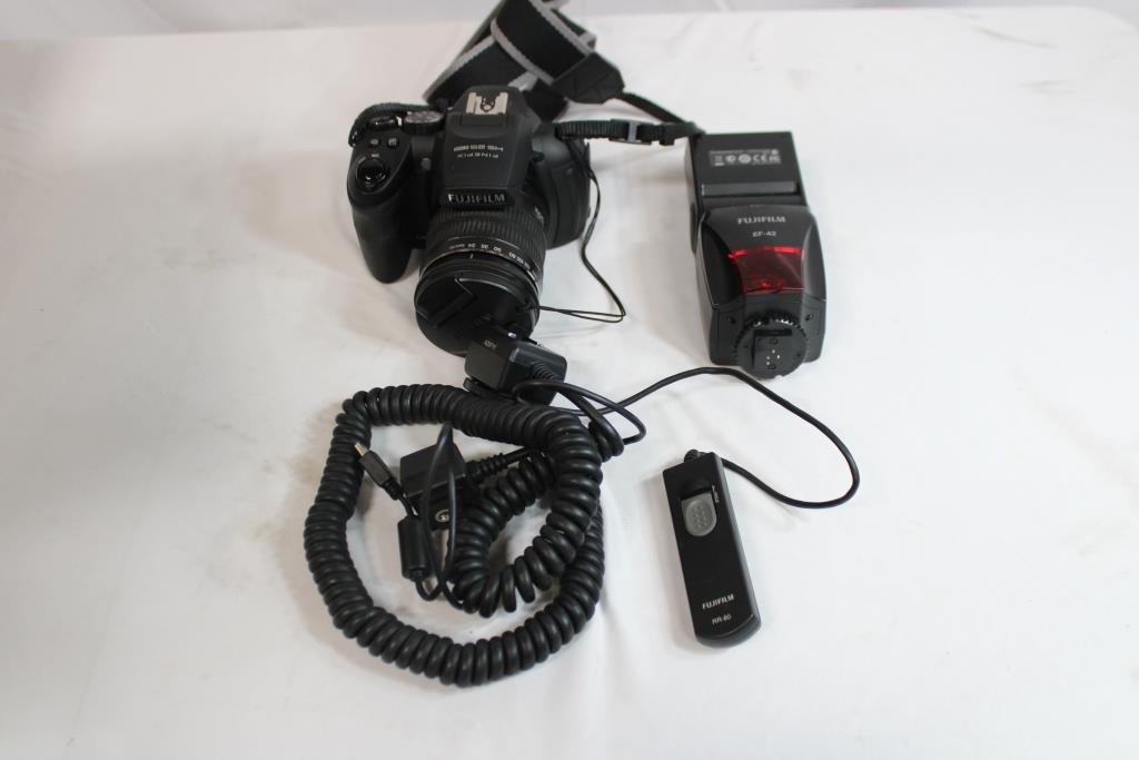 Fujifilm HS25EXR Digital Camera, EF-42 Flash, And Remote Shutter Release