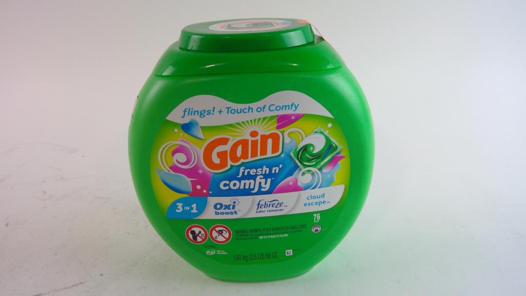 Gain Detergent Pods, 76 Pieces Property Room