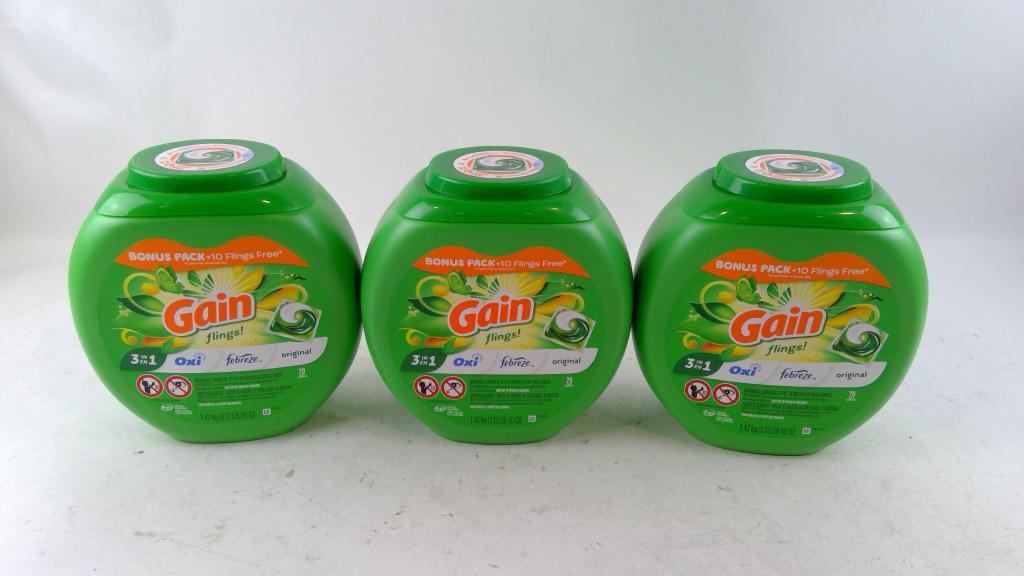 Gain Flings Detergent Pod Packs 3 Pieces