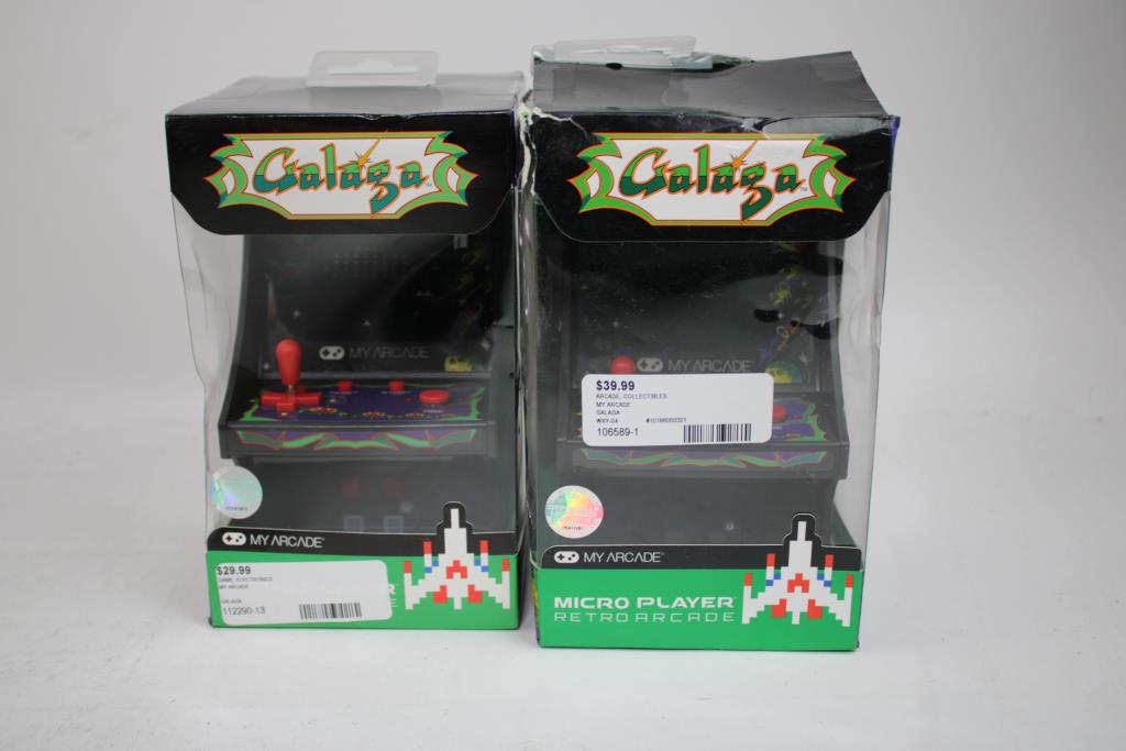Galaga Micro Player, Go Gamer Portable Gaming System, Tetris Micro Arcade, 4 Pieces