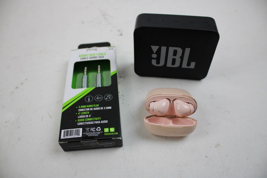 Garmin Nuvi, JBL Speaker, AUX Cable, And More, 7 Pieces