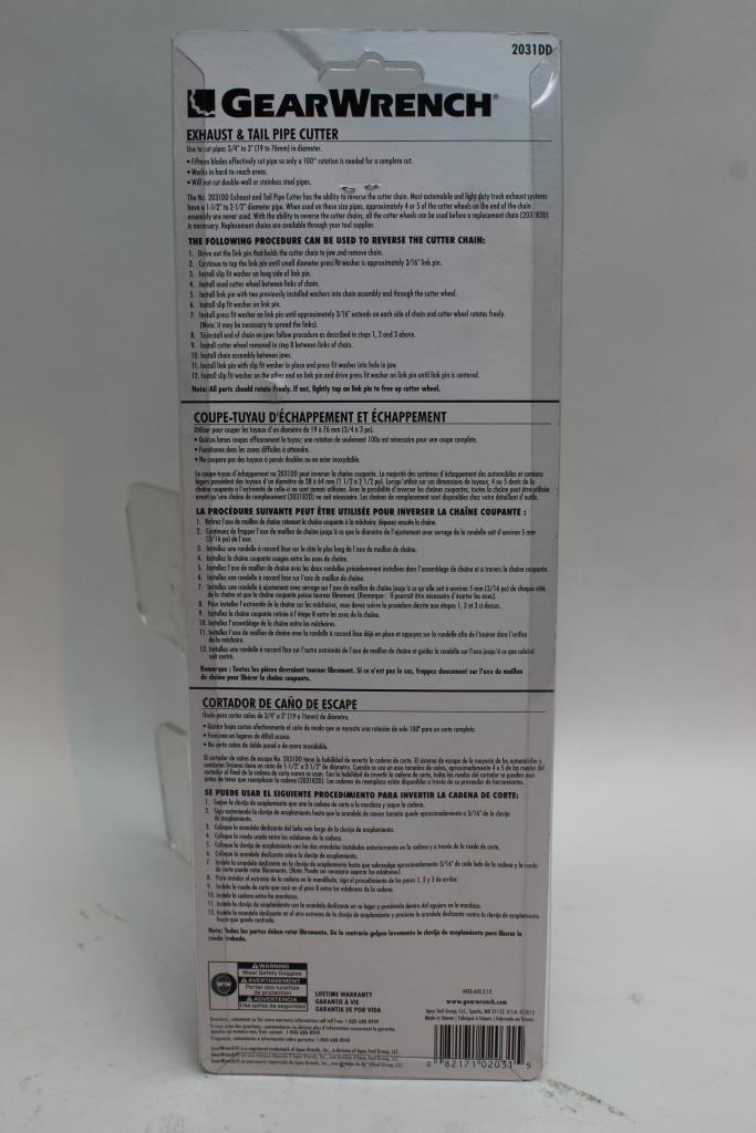 GearWrench Exhaust & Tail Pipe Cutter Property Room