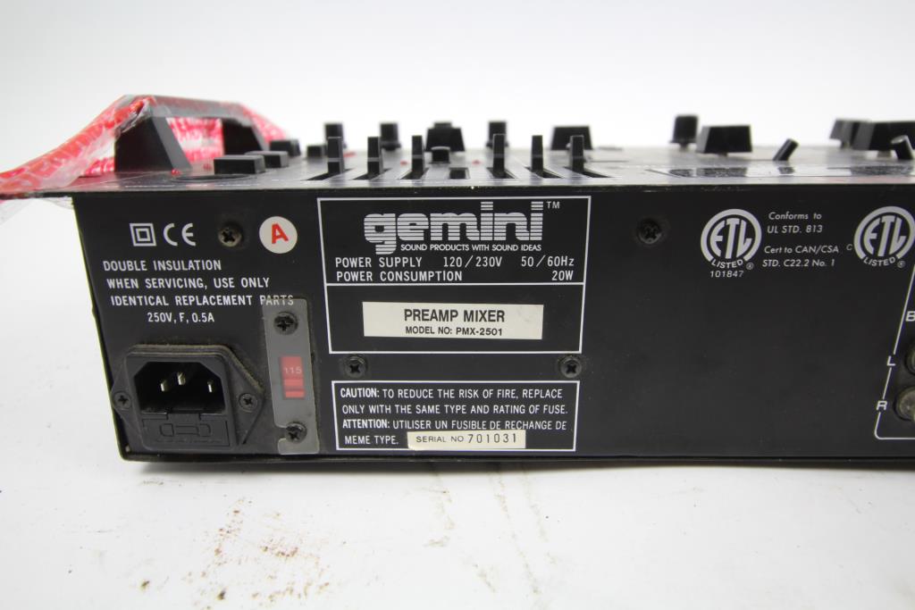 Gemini, PMX2501, Preamp Mixer Property Room
