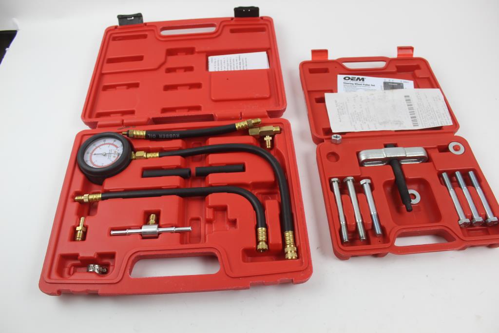 Genssi Pressure Gauge Kit, Oem Steering Wheel Puller Set 2 Items