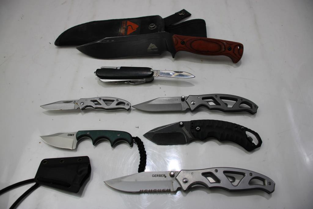 Gerber, Kershaw And Other Knives, 7 Pieces Property Room