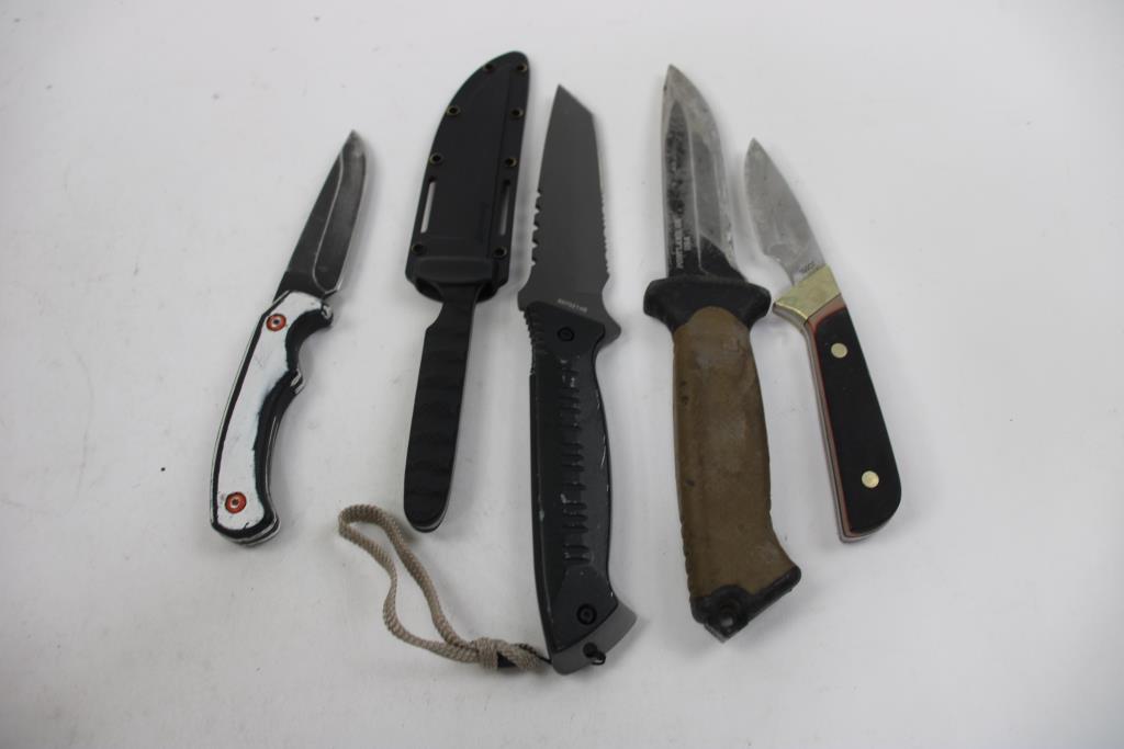 Gerber, Mossy Oak, And More Knives, With Staple Gun, And Zomb-War Axe, 9 Pieces