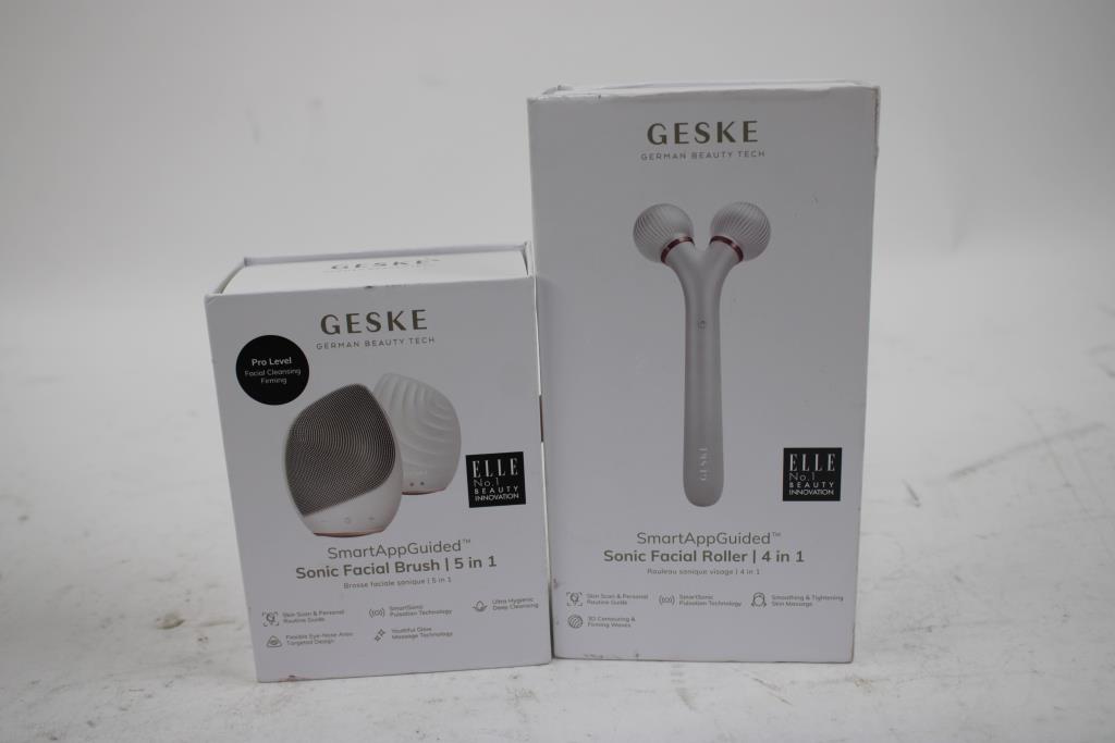 Geske Facial Brush, Roller, OLAY Beauty Fluid, Eye Bag Eraser, Nail Clippers, 5 Pieces
