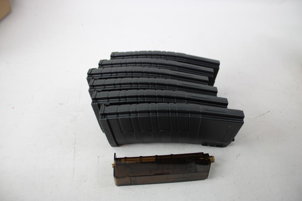 G&G Armament 120 RD Mid-Cap Polymer Airsoft Magazine Black 6pcs & G&G Bb Ammo Mag