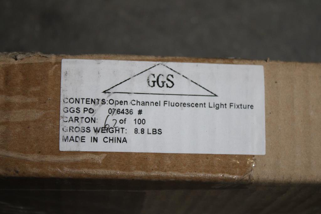 GGS Open Channel Fluroescent Light Fixture, 96.5" - NEW IN BOX