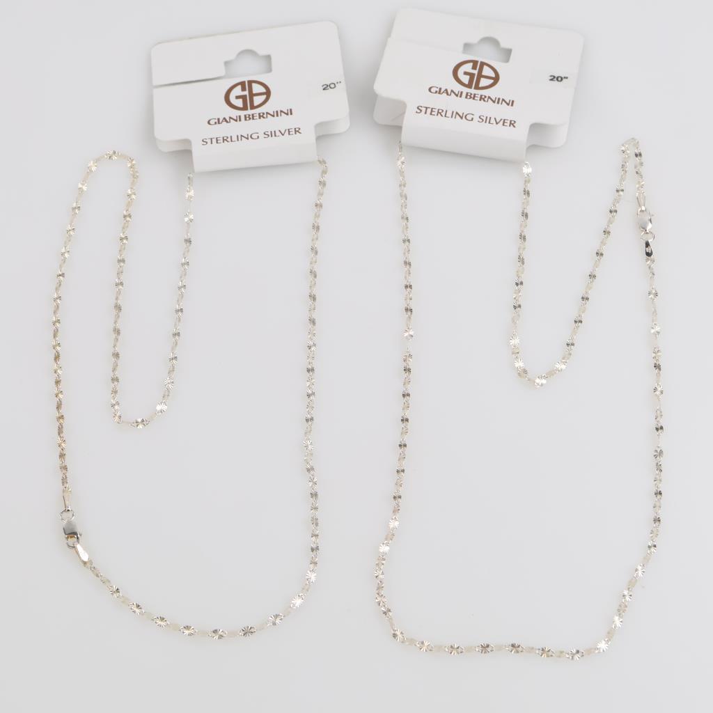 Giani Bernini Sterling Silver Necklaces, 2 Pieces